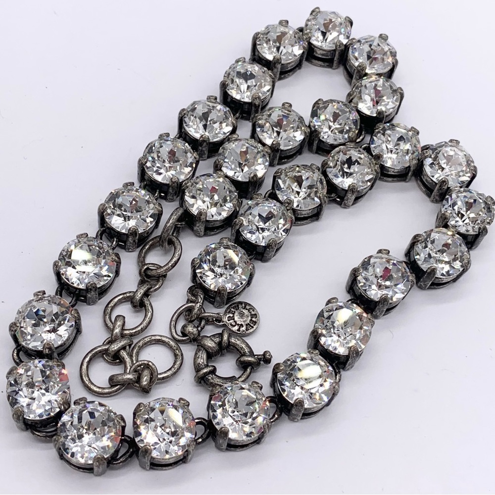 J. Crew Martha Swarovski Crystal Antiqued Silver Necklace